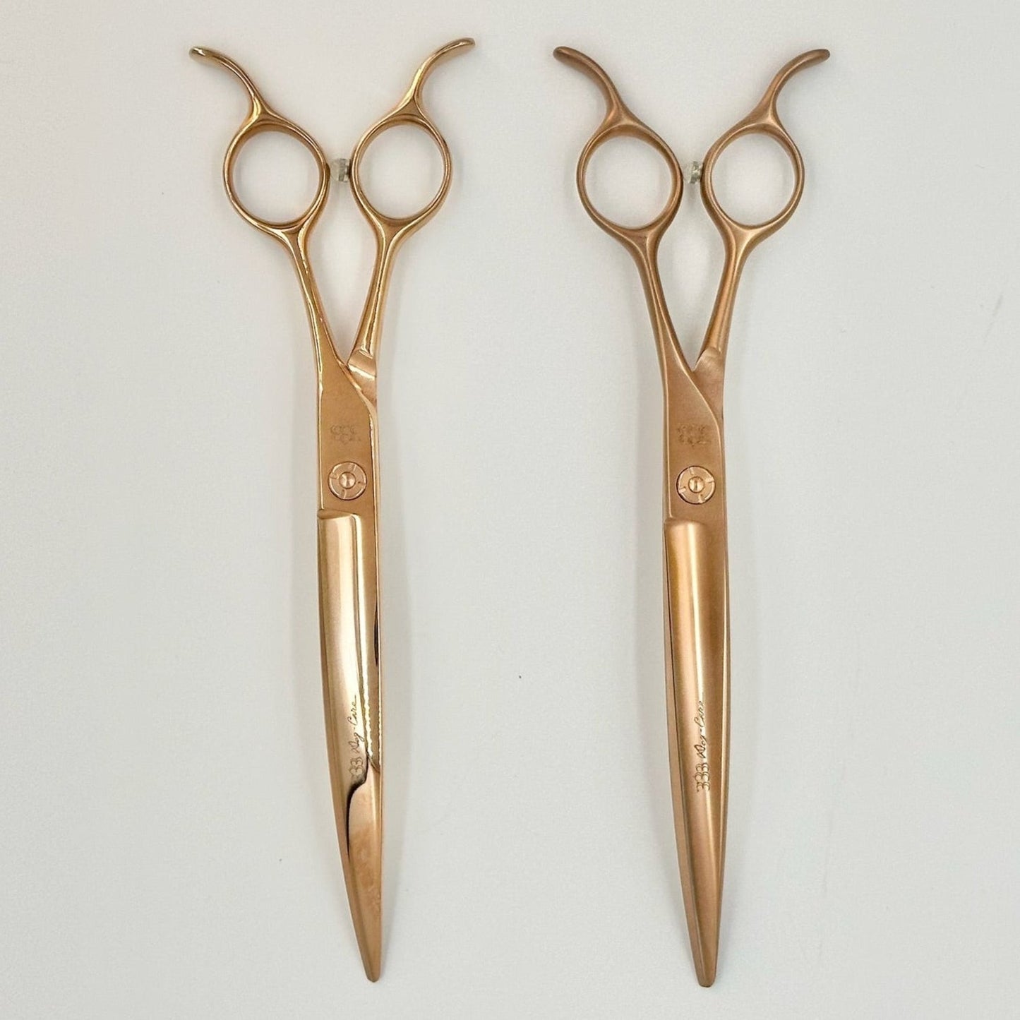 ピンクゴールドカーブシザー7.5インチ マット加工/ピンクゴールドカーブシザー7.5インチ ミラー加工